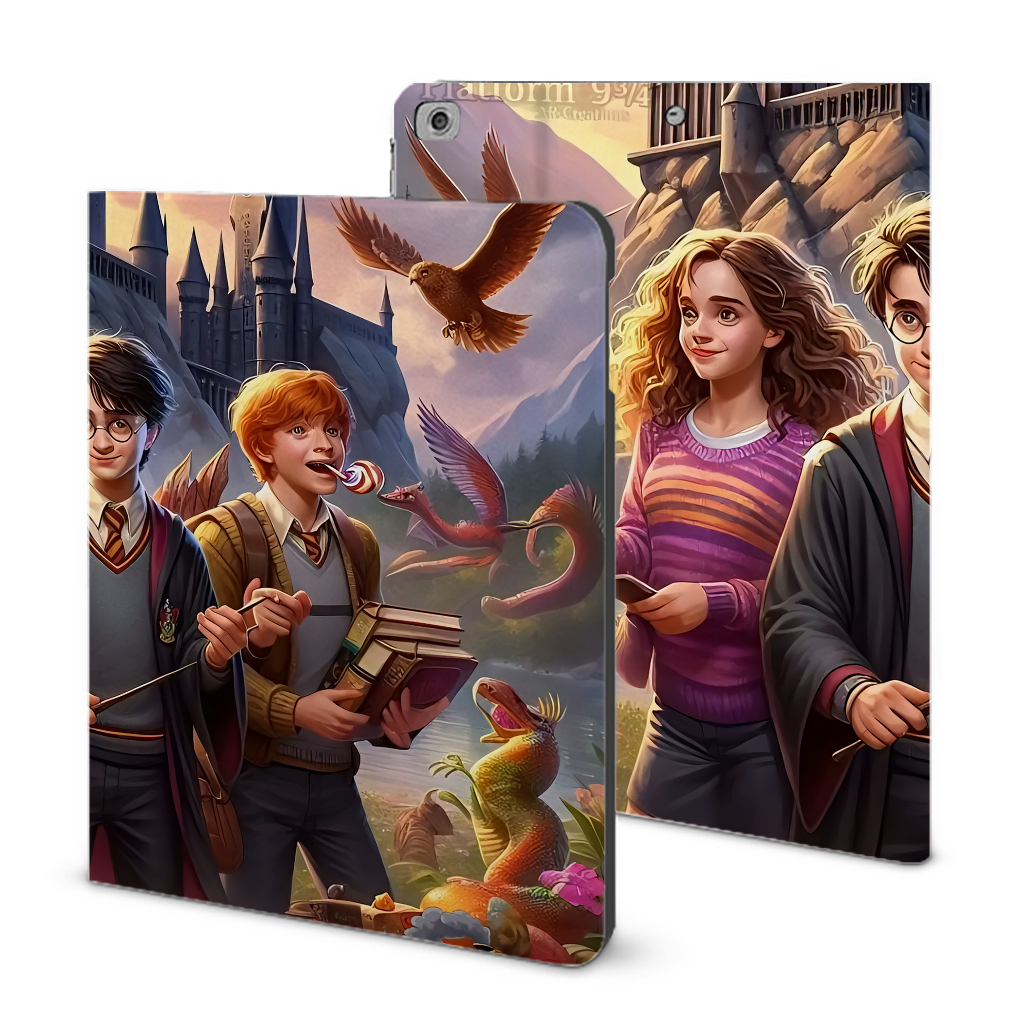 （画像用） Harry Potter ハリー・ポッターシリーズ IPad ケース ブック型 PUレザー TPU 耐衝撃 軽量 薄型 ペン収納なし 全面保護 IPad 各モデル対応